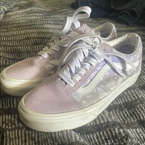 VANS Purple and White Old Skool Sneakers